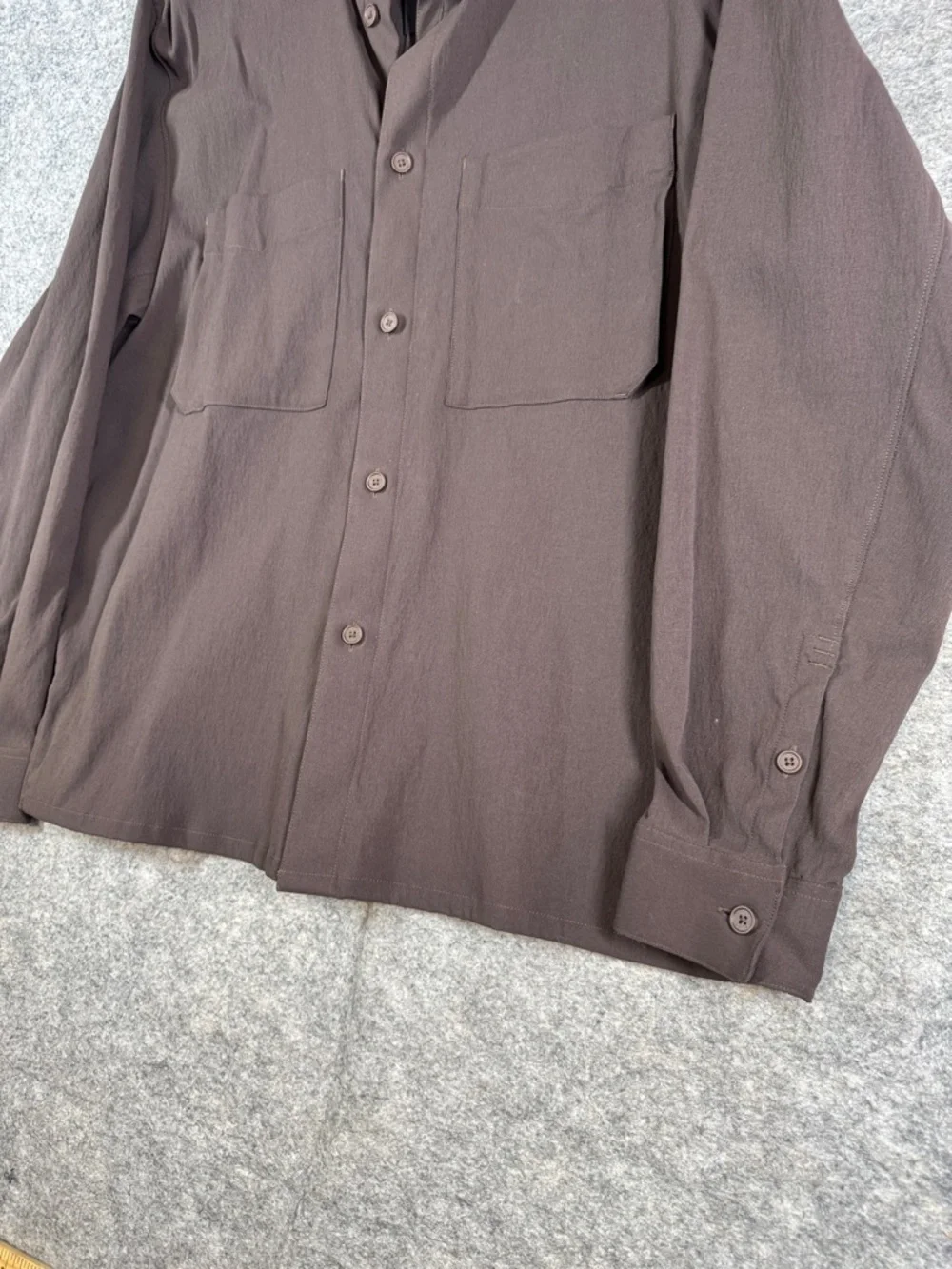 Lululemon Athletica Commission Brown Long Sleeve Button Shirt Size M Stretch - Picture 7 of 13